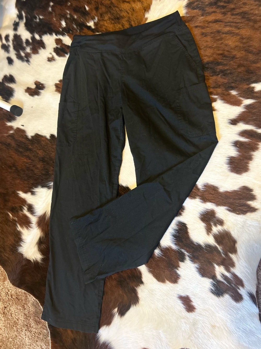Women's Black Straight-Leg Scrub Pants